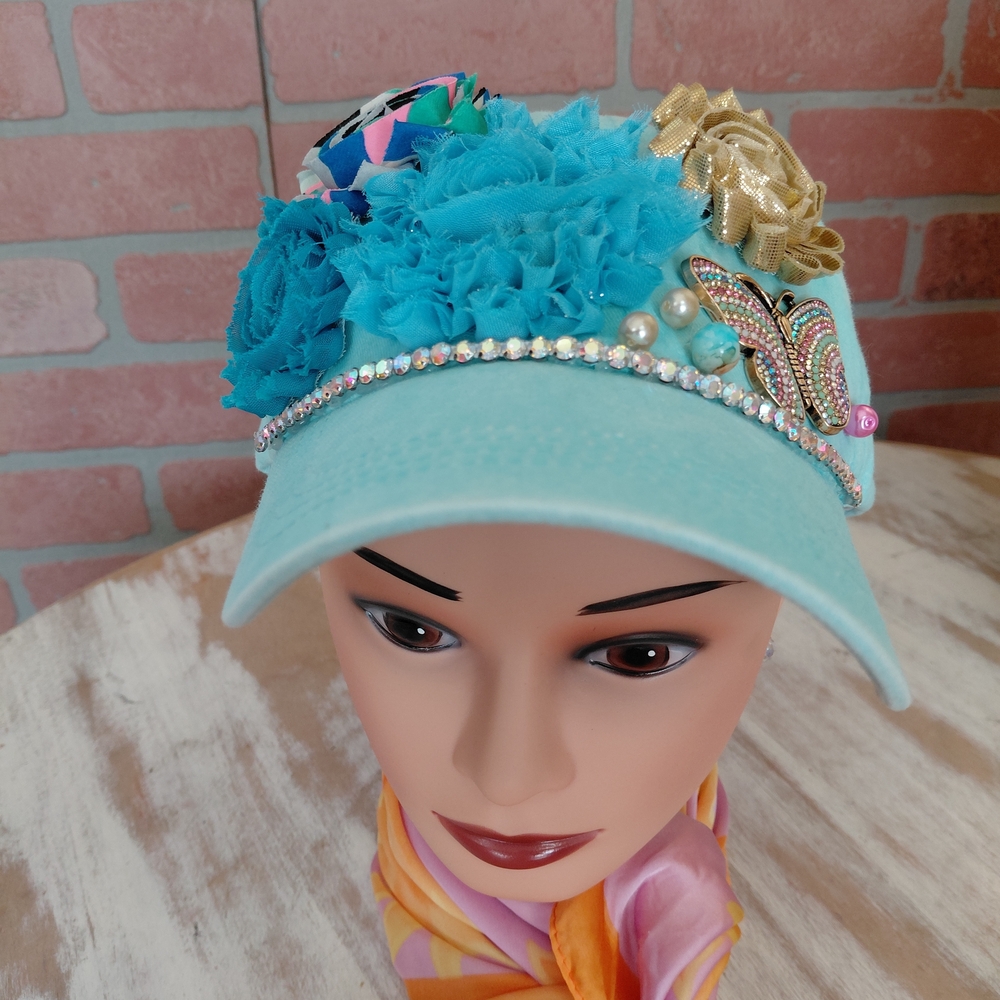 Turquoise Embellished Women's baseball hat